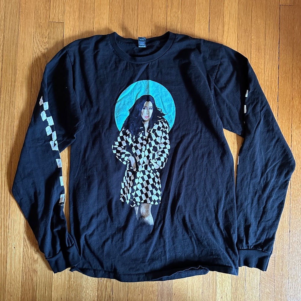 Cher Cher-kerboard Long Sleeve Shirt, Small